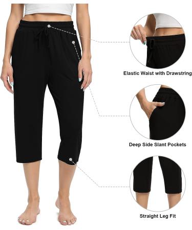 Women's Quick Dry High Waisted Capri Yoga Pants - Black XX-Large | Lightweight Outdoor Hiking Pants for Women - Buy Online on GoSupps.com