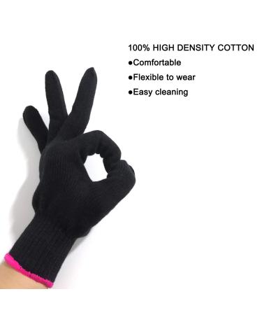 Lessmon Professional Heat Resistant Glove for Hair Styling - Curling Iron and Wand Heat Blocking - Left and Right Hand - Pink Edge Black - Buy Online on GoSupps.com