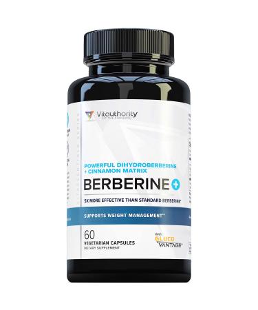 Vitauthority Extra Strength Berberine with Ceylon Cinnamon High Absorption Dihydroberberine Berberine Supplement for Balance and Support - Vegan Powerful AMPk Metabolic Activator - 30 Servings