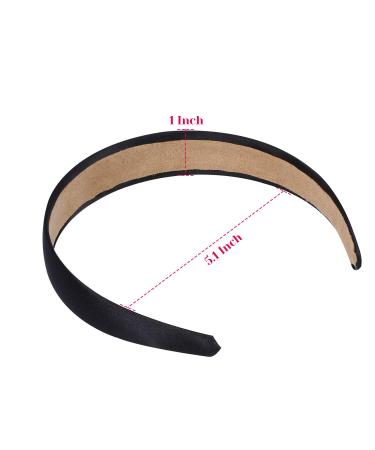 Anezus 16 Pcs Satin Headbands Bulk 1 Inch Anti-Slip Black Ribbon Hair Bands for Women and Girls - DIY Craft Hair Accessories - Buy Online on GoSupps.com