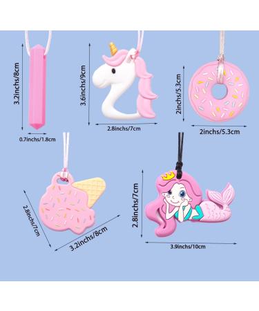 5 PCS Silicone Chew Necklaces for Sensory Kids & Adults - Textured Teether Chewy Toys for Autism - Chewy Necklace Sensory - Buy Online on GoSupps.com