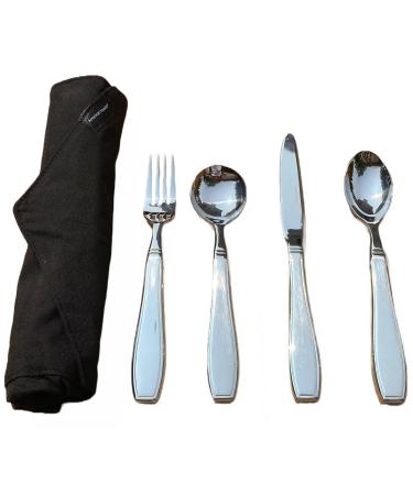 Weighted Utensils for Hand Tremors 7 Oz Knife Fork Spoons Adaptive Utensils Eating Parkinsons Utensils Weighted Silverware for Hand Tremors Patients Shaking Heavy Arthritis Gadgets Handicap Elderly