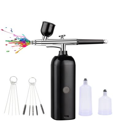TIQTAK Airbrush Kit with Compressor,Cordless Airbrush Kit,Protable Makeup Air Brush,Best for Model Coloring,Nail Art,Cake Decoration,Tattoo&Barber (Black)