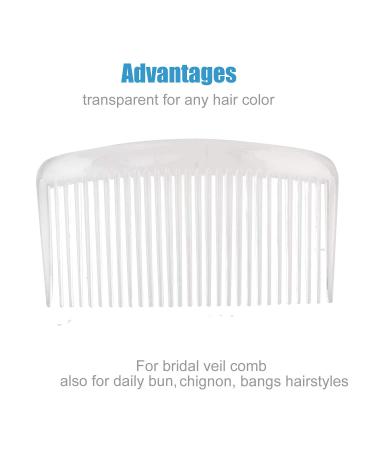 20 Pack Clear White Large Plastic Hair Side Comb Set for Women - Bridal Wedding Veil Decorative Headpiece and French Twist Updo Bun Accessories - Buy Online on GoSupps.com