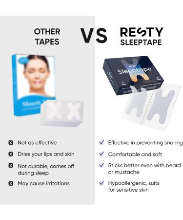 Resty H-Shape SleepTap Mouthpaste Aid for Snoring Relief & Better Sleep | 72 Pieces - Optimize Nasal Breathing & Oxygen Supply - Buy Online on GoSupps.com