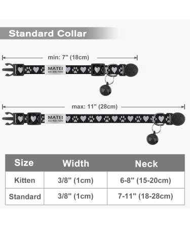 Tagme Reflective Cat Collar - 2-Pack Name & Address Shield Safety Lock & Bell for Cats & Puppies Adjustable 18-28 cm Black - Buy Online on GoSupps.com