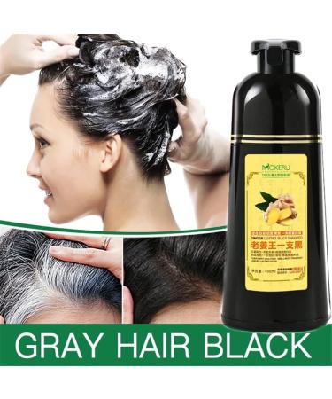 Ginger Lot de 2 shampoings Herbal Natural Fast Blacking Gray Hair Dye Black Shampooing Dye for Hair Coloring Anti-Hair Loss Hair Care Natural Black Hair Shampooing (Noir) - Buy Online on GoSupps.com