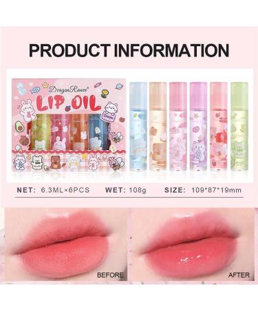 Clear Lip Gloss Sets For Teenage Girls 6 Pcs Flower-Flavored Lip Oil Lovely Gift No-Sticky Liquid Lipstick Long Lasting Lip Glow Balm Lip Care Natural Plant Formula - Buy Online on GoSupps.com