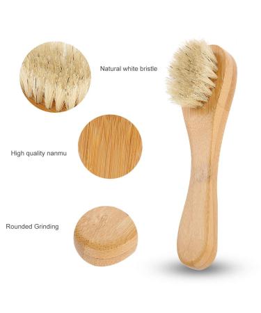 Premium Wooden Handle Facial Cleaning Brush | Natural Bristles for Men & Women - Perfect for Dry Brushing & Exfoliation - Buy Online on GoSupps.com