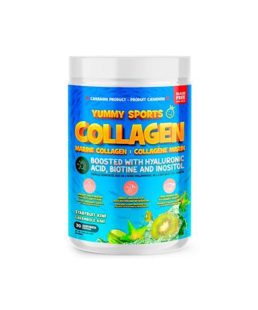 Yummy Sports Marine Collagen Powder - Marine Collagen Supplement Powder for Hair Nail Skin and Joint Health - Collagen Marine Powder for Men Women - 435G 30 Servings - Star Fruit Kiwi