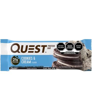 Quest Protein Bar - Cookies & Cream | High Protein Snack | 1 Bar - Buy Online on GoSupps.com