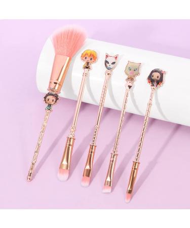 Buy 5-Piece Demon Slayer Make-Up Brush Set with Pink Bag | Anime Foundation Blush Eye Shadow & More - Buy Online on GoSupps.com