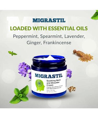 Migrastil Soothing Neck & Shoulder Cream - Fast-Acting Relief for Migraine, Tension Headaches, and Muscle Pain - Non-Greasy Formula - 4 oz - Buy Online on GoSupps.com