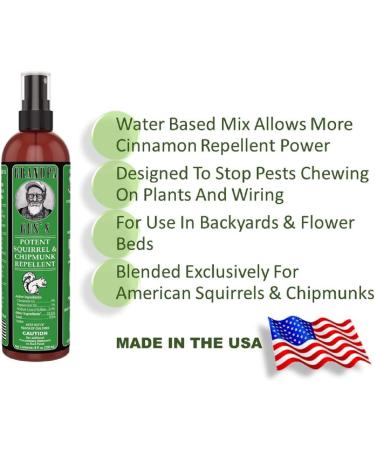 Grandpa Gus's Natural Squirrel Repellent Spray for Chipmunks - 8oz - Buy Online on GoSupps.com