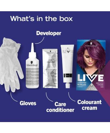 Schwarzkopf LIVE Urban Metallics Purple Hair Dye with Coconut Oil - Amethyst Chrome U69 - Buy Online on GoSupps.com