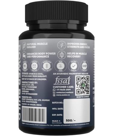 AADAR Power Build | Ayurvedic Muscle Mass Gainer | Boost Performance & Metabolism | Safed Musli Gokhru Shatavari | 30 Capsules (Pack of 3 - Buy Online on GoSupps.com