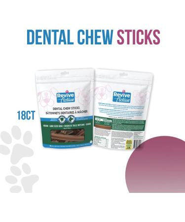 Revive Active Dental Chews Sticks For Dogs 18ct Help to Remove Plaque and Tarter Build-Up - Improves Oral Health and Maintaining healthy Gums and Teeth. Dental Sticks - Buy Online on GoSupps.com
