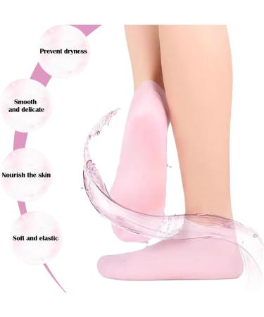 3 Pairs Silicone Socks for Women Silicone Socks for Cracked Feet Women Foot Spa Pedicure Silicone Socks Softening Dry Cracked Feet Rough Skins Protective Gel Socks(Pink) - Buy Online on GoSupps.com