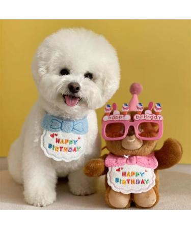 Zhouocea 2 Pcs Cat Birthday Bandana Pink Pet Puppy Birthday Bandana Scarf Party Hat Accessories Cute Birthday Hat for Dog Cat Pet Birthday Party Supplies (Pink) - Buy Online on GoSupps.com