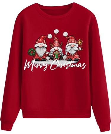Womens Christmas Sweatshirt - Cute Snowman & Penguin Print O-Neck Raglan Top - XXL - Buy Online on GoSupps.com