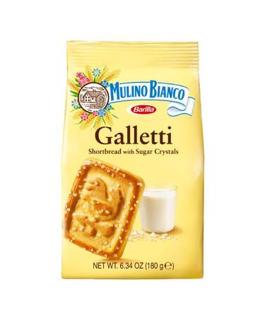 Mulino Bianco Galletti Shortbread Biscuits With Sugar Crystals, 3 Count (Pack of 3) Galletti 6.34 Ounce (Pack of 3)