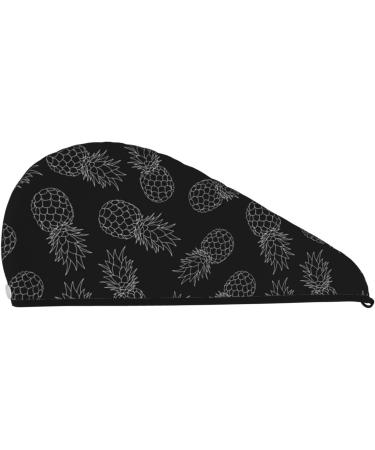 White Pineapple Microfiber Hair Towel - Soft Super Absorbent Quick Dry Wrap for Women with Long Curly and Thick Hair - Buy Online on GoSupps.com
