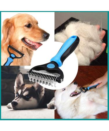 Vigime Long Hair Dog Brush & Cat Brush - Subfell Brush for Dogs & Cats Removes Tangles & Short Hair (Blue) - Buy Online on GoSupps.com