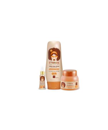 ETNIKER Afro-textured Curly & Wavy Hair Define Kit | Gel Hydroelixir & Styling Cream | Control Nourish Define | Coconut Shea Butter Monoi Oil Flaxseed | NO Alcohol Parabens & Sulfate.(3piece)