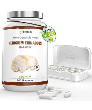 Lions Mane - 1950 mg per day - 240 capsules - extract 30:1 ( 19 500 mg Hericium Erinaceus per capsule) - with pill box - 30% polysaccharides - 5% beta glucan - vegan - high dose