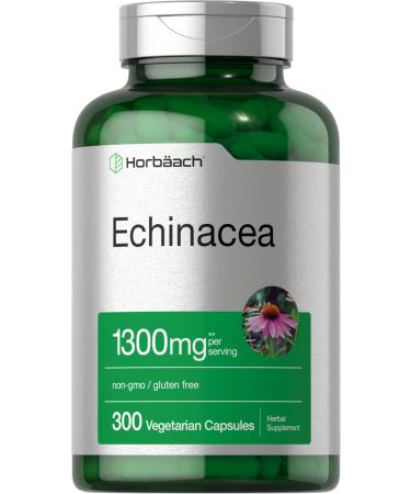 Echinacea Extract Capsules 1300mg | 300 Count | Vegan, Non-GMO, Gluten Free Supplement | by Horbaach - Buy Online on GoSupps.com