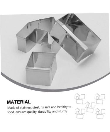 HOMSFOU 5 House Mold Christmas Pastry Mold Holiday Donut Gingerbread House Metal Fondant House Biscuit Sandwich Cutters Cake Stainless Steel Child Cookie 4.5X4CM Silver - Buy Online on GoSupps.com