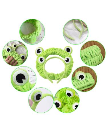 Funny Frog Headband for Women - Elastic Coral Fleece Hair Wrap for Makeup Shower and Sports - Buy Online on GoSupps.com
