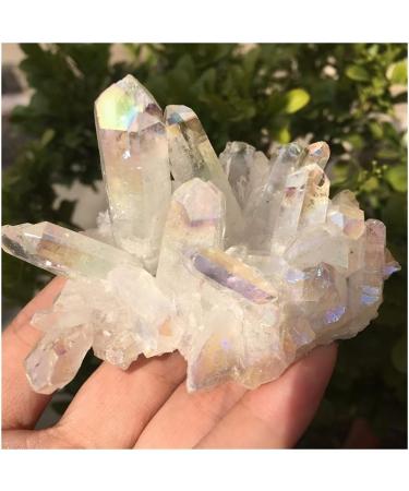 Stone Crafts Rare Beautiful White Flame Aura Quartz Crystal Cluster Specimen Reiki Crystals - Buy Online on GoSupps.com