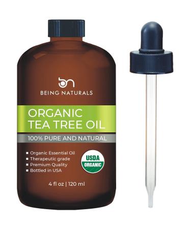 Organic Essential Oil - Huge 4 FL OZ - 100% Pure & Natural – Premium Natural Oil with Glass Dropper (Tea Tree)