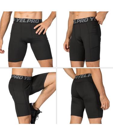 Lixada Men's Performance Sports Baselayer Shorts - Cool Dry Tights for Active Workouts - Large Black & Black Camouflage & Green Camouflage - Buy Online on GoSupps.com