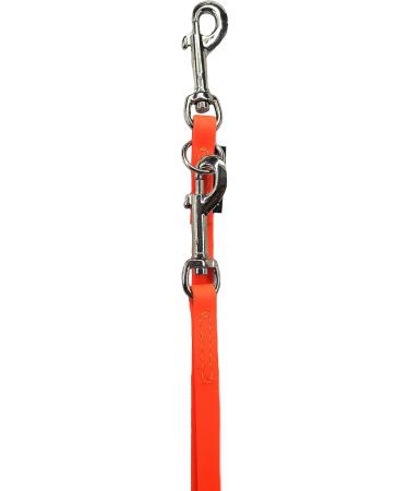 Biothane Dog Leash for Small & Large Dogs - Adjustable 2m to 5m with Silver Hook - Durable & Stylish Orange 3.50m x 13mm - Buy Online on GoSupps.com
