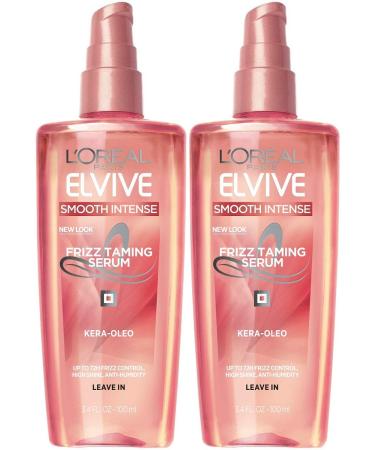 Loreal Smooth Intense Serum 3.4 Ounce Frizz Taming (100ml) (2 Pack)