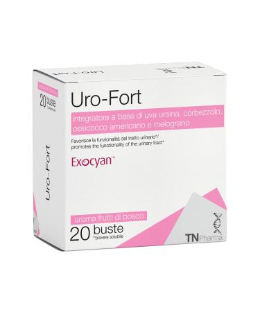 Tn Pharma UroFort 20 sachets Exocyanine Dmannose 3000 mg Ursina grape strawberries pomegranate vegan glutenfree lactosefree