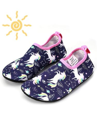 HIITAVE Kids Water Shoes - Non-Slip Aqua Pool Socks for Boys & Girls - Toddler 12-13 Little Kid - Purple/Unicorn - Buy Online on GoSupps.com
