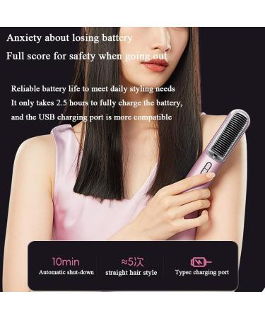 Portable Cordless Hair Straightener - Fast Heating Mini Travel Comb (USB Charging Purple - Buy Online on GoSupps.com