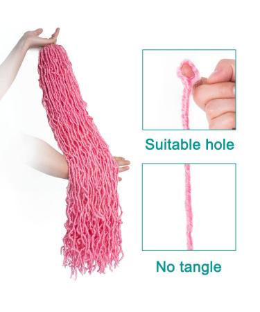 ZRQ 2 Packs 36 Inch Pink Faux Locs Crochet Hair - Soft Wavy Goddess Locs, Pre-looped Curly Afro Roots - Buy Online on GoSupps.com