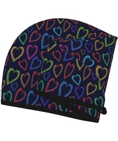 Hair Towel Wrap with Button - Quick-Dry Hair Turban & Head Towel (Colored Hearts) for Fast Hair Drying - Buy Online on GoSupps.com