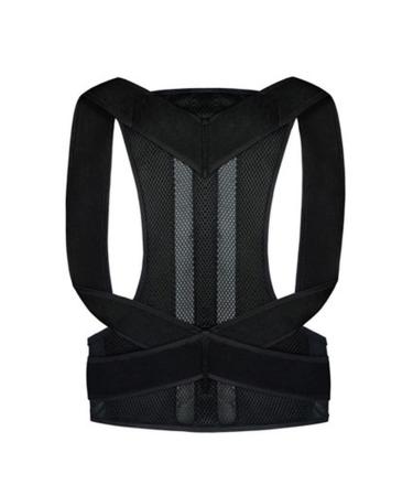 Female Male Posture Corrector Adjustable Magnetic Back Support Nylon Elastic Shoulder Back Brace Corset Back Belt (Color : Black Size : Medium) Black 4X-Large