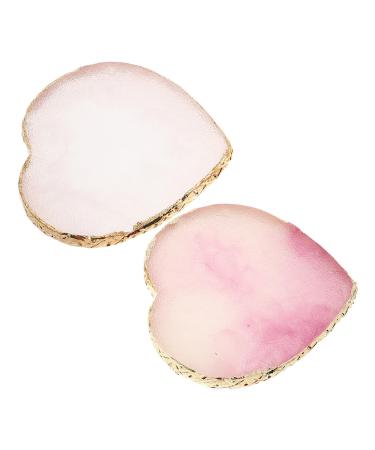 2 Pi ces Nail Art Palette Resin Heart Shaped Mixing Plate With Edge For Manicure Color Mixing And Cosmetic Use