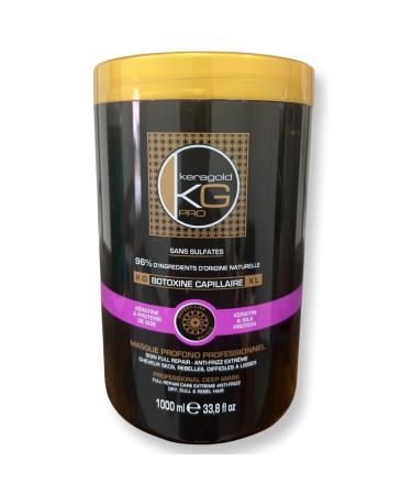 Keragold Pro - HAIR BOTOXIN - Sulfate-free - 96% Natural Ingredients - 1000ml (XL KERATIN & SILK PROTEIN)