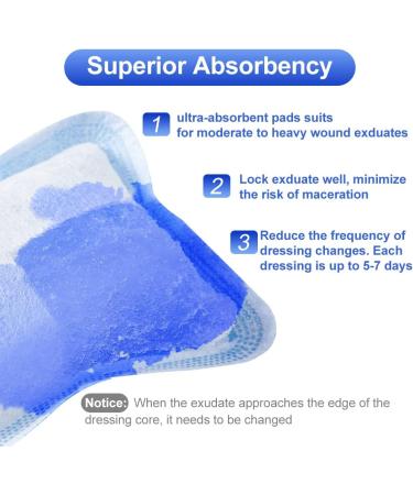 Niceful Super Absorbent Dressing 4 x 8 - Non-Stick Large Surgical Pads for Wound Care - 10 Individually Packed Dressings - Buy Online on GoSupps.com