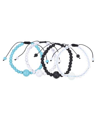 Cabilock 4pcs Anti Motion Sickness Handmade Moonstone Beads Car Sickness Volcanic Bead for Travel Decor
