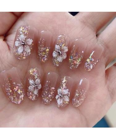 Handmade Armor Wearing High Grade Explosive Flash Illusion Ice Flower False Nail Patch Finished Detachable Nail Beauty (Size : A Color : L) - Buy Online on GoSupps.com