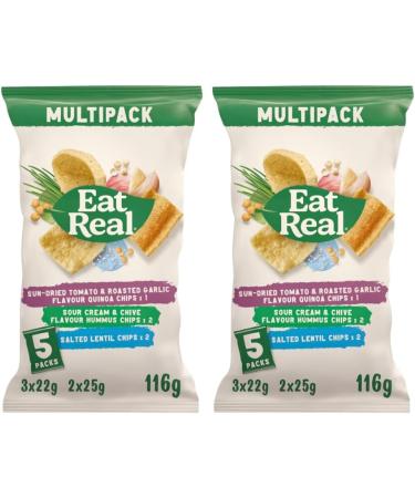Variety Crisps Bundle Consisting of Eat Real Hummus Chips Lentil Chips Quinoa Chips 5 Bags 116g (2 Pack) - Buy Online on GoSupps.com
