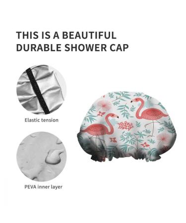 Pink Flamingos Tropical Shower Cap | Reusable Exotic Bird Hair Care Accessory for Women | 10.6 x 4.3 x 0.15 Inch - Buy Online on GoSupps.com